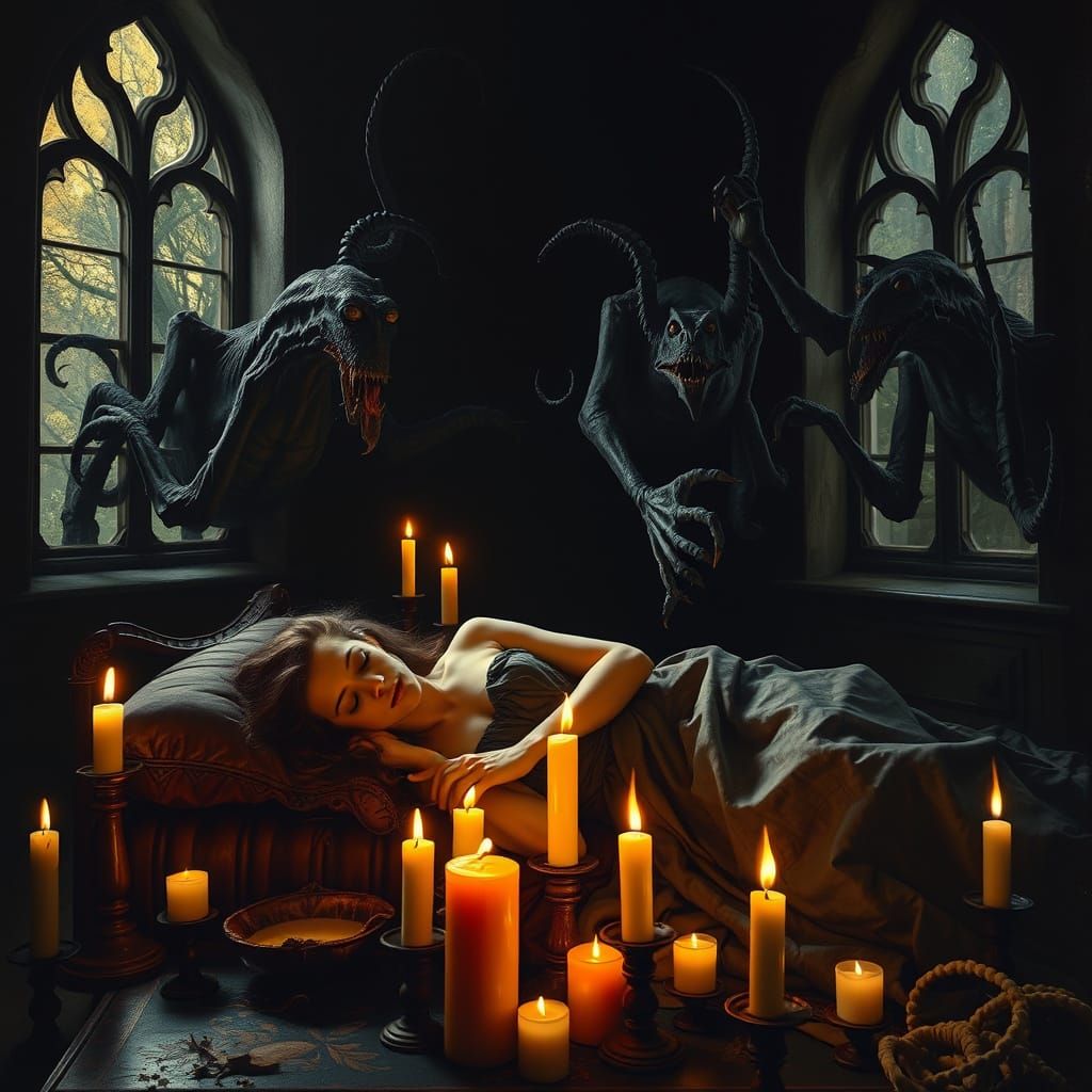 Ethereal Nightmare Scene in Gothic Style