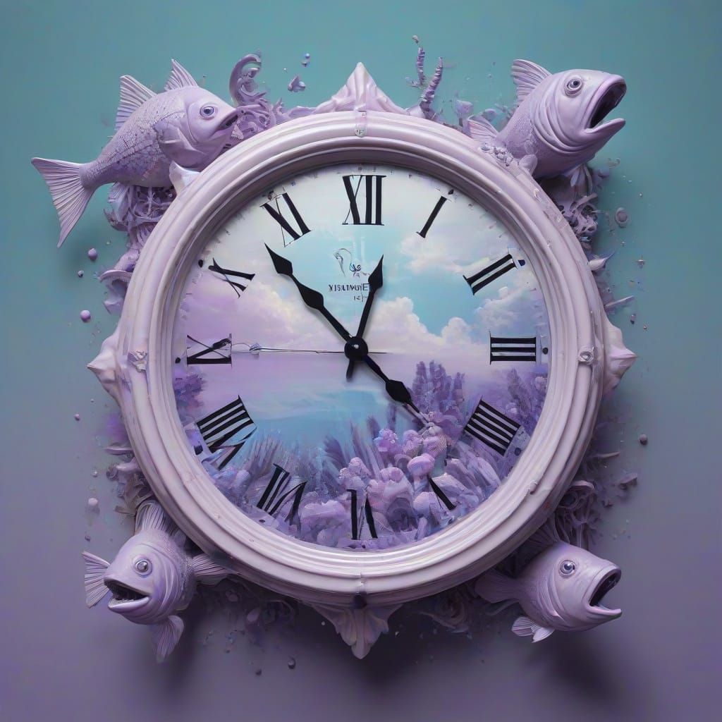 Surreal Dadaist Composition in Airbrush Pastel Style