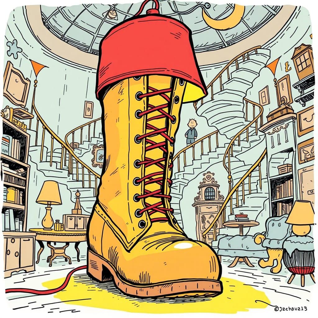 Walking Boot Lamp in Schulz Style