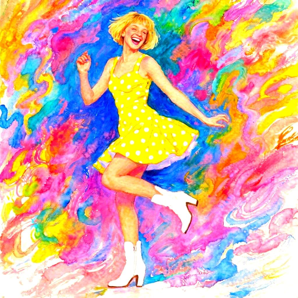 Goldie Hawn as Watercolor Impressionism Painting