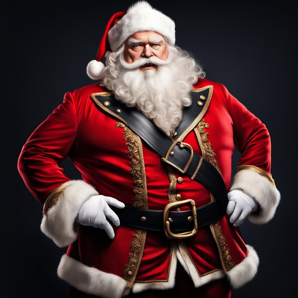 Jolly Pirate Santa Claus in Red Costume