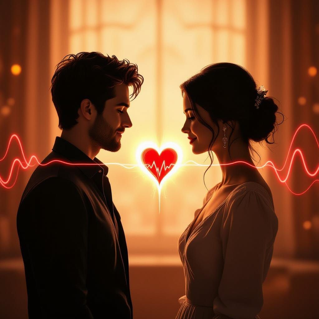 Connected Silhouettes with Glowing Hearts