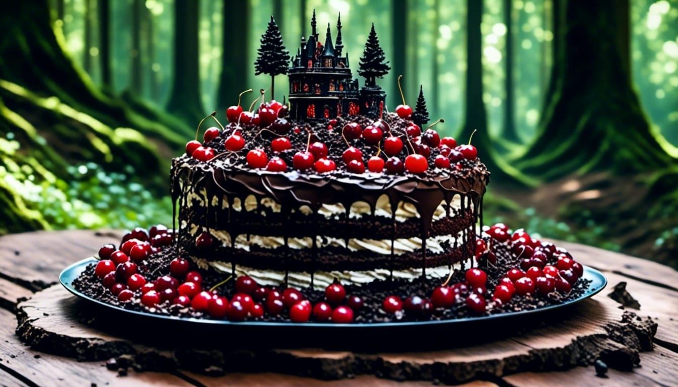 Mage and Fairy Feast on Black Forest Cake