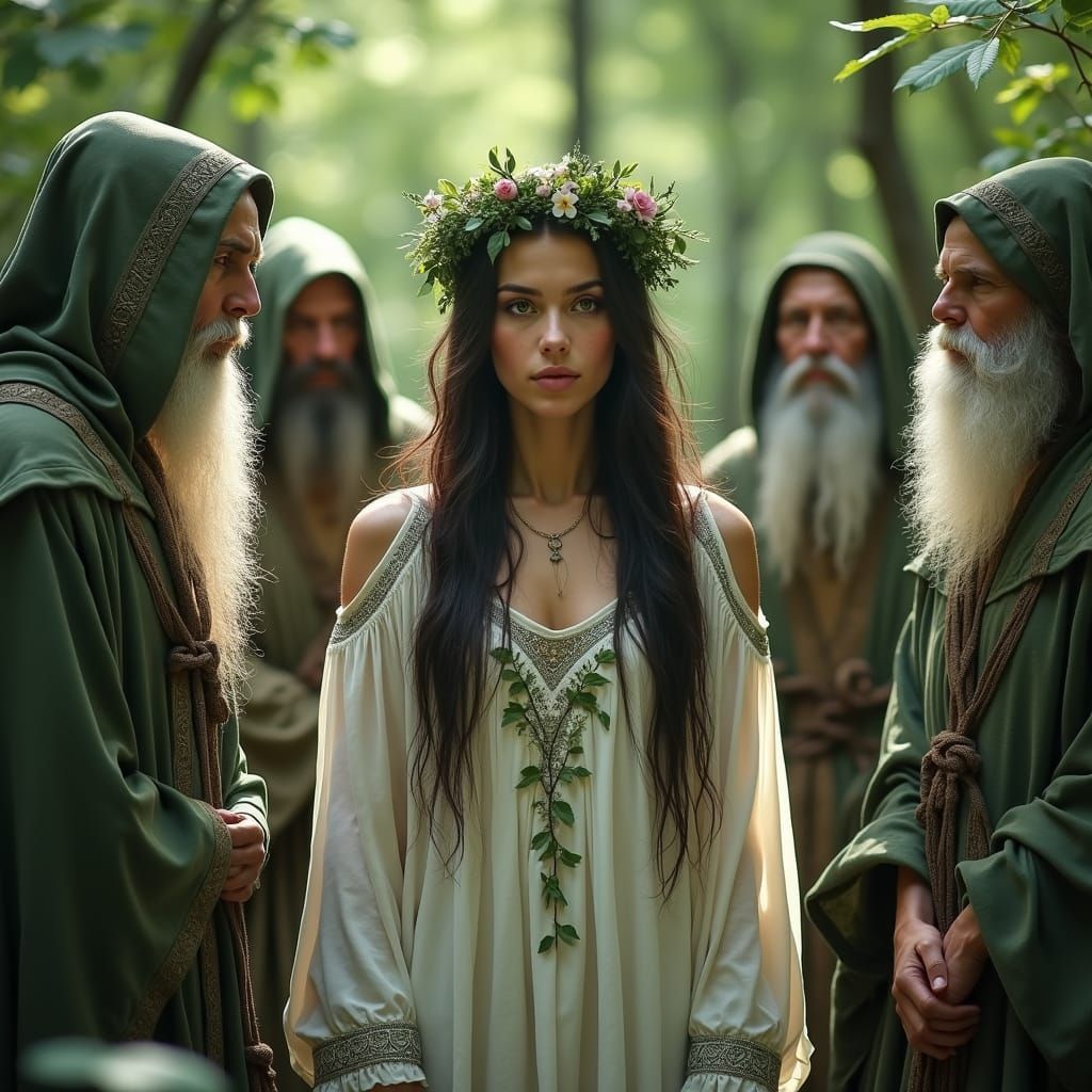 Celtic Druids Gather Around the Goddess Sequana in a Sacred ...