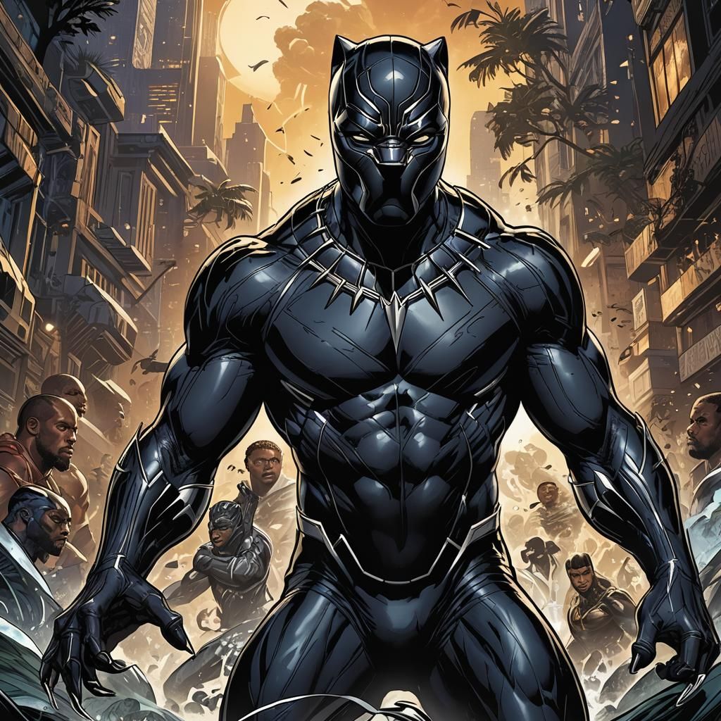 Black Panther Comic Book Art by Brooks and Mumford