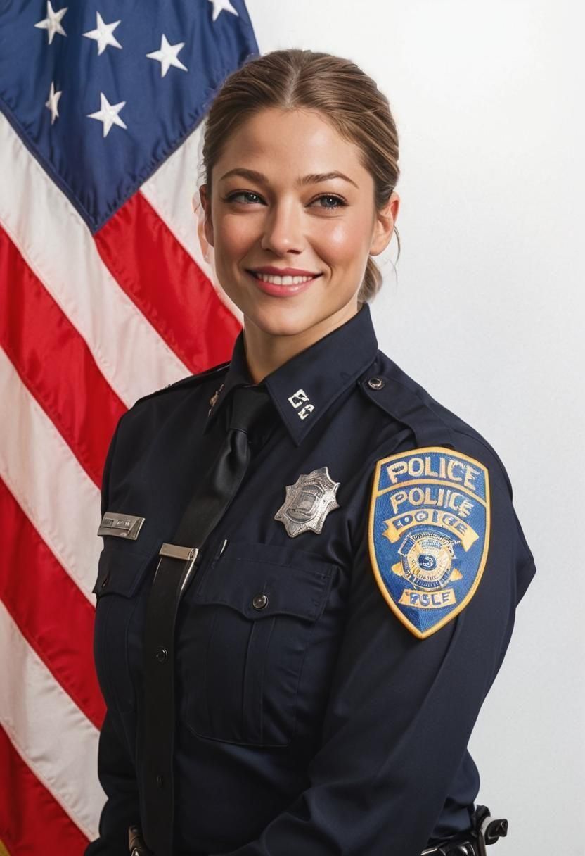 Proud Female Police Officer in Uniform