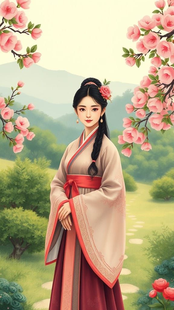 Chunhyang's Serene Spirit in Traditional Korean Hanbok