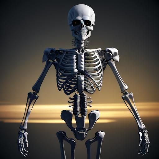 Chrome Steel Skeleton with Ray Traced Lighting