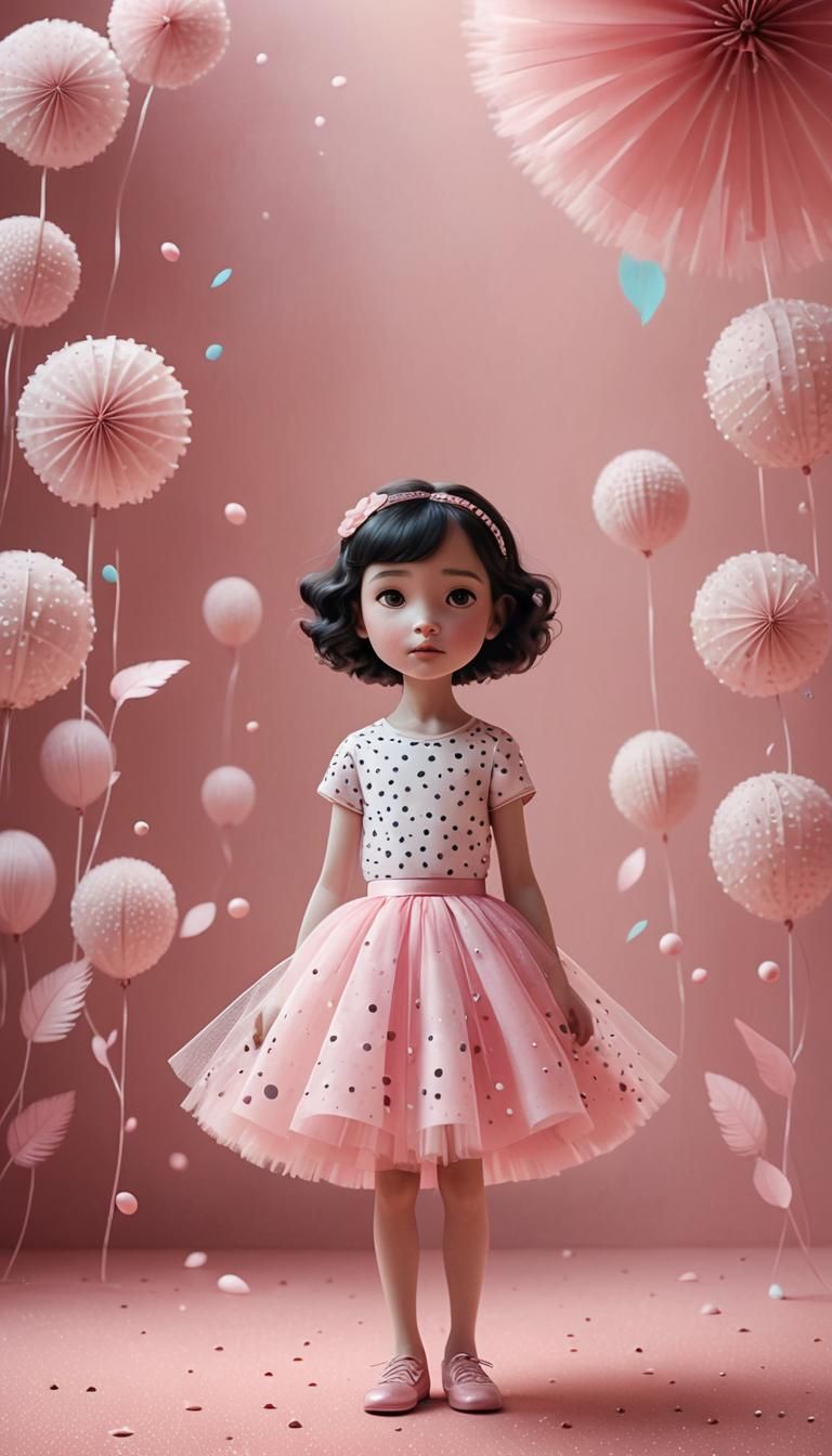 Cute Dancer in Pixar Style with Pastel Colors