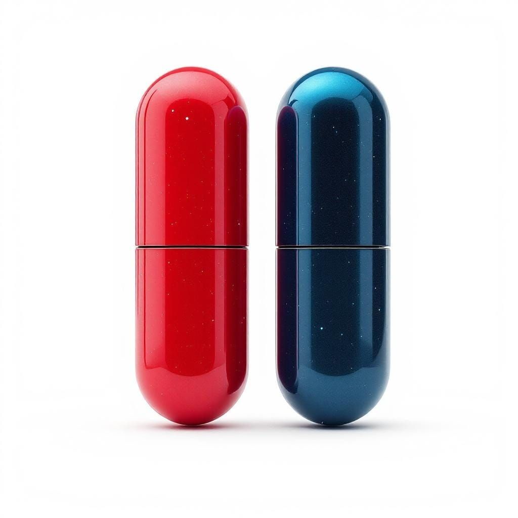Red and Blue Pills in Dystopian Future