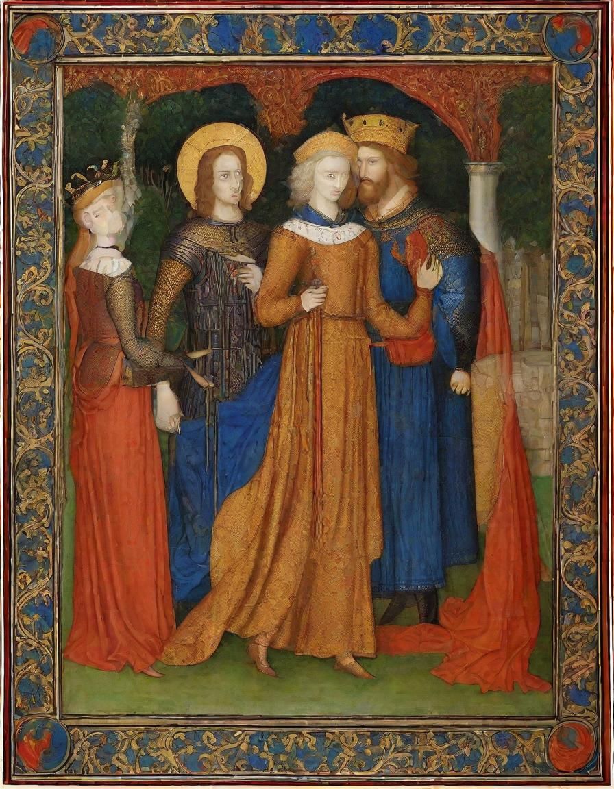 Seduction of Lancelot: A Medieval Manuscript Painting