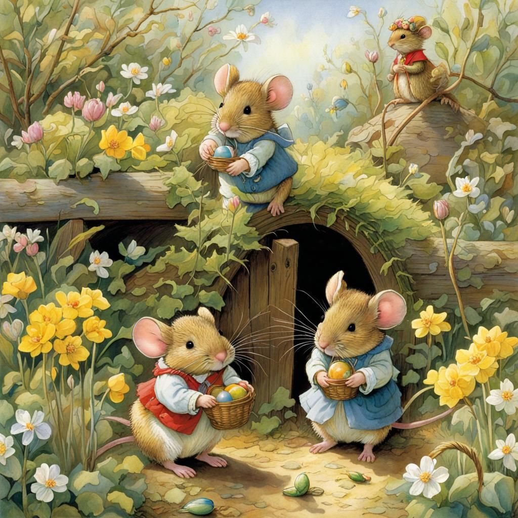 Mouse Siblings Easter Egg Hunt: Classic Children's Illustrat...