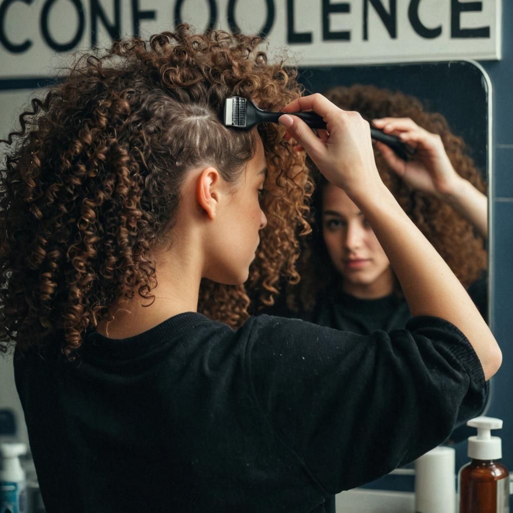 Confident Woman Shaves Head in Fine Art Photograph