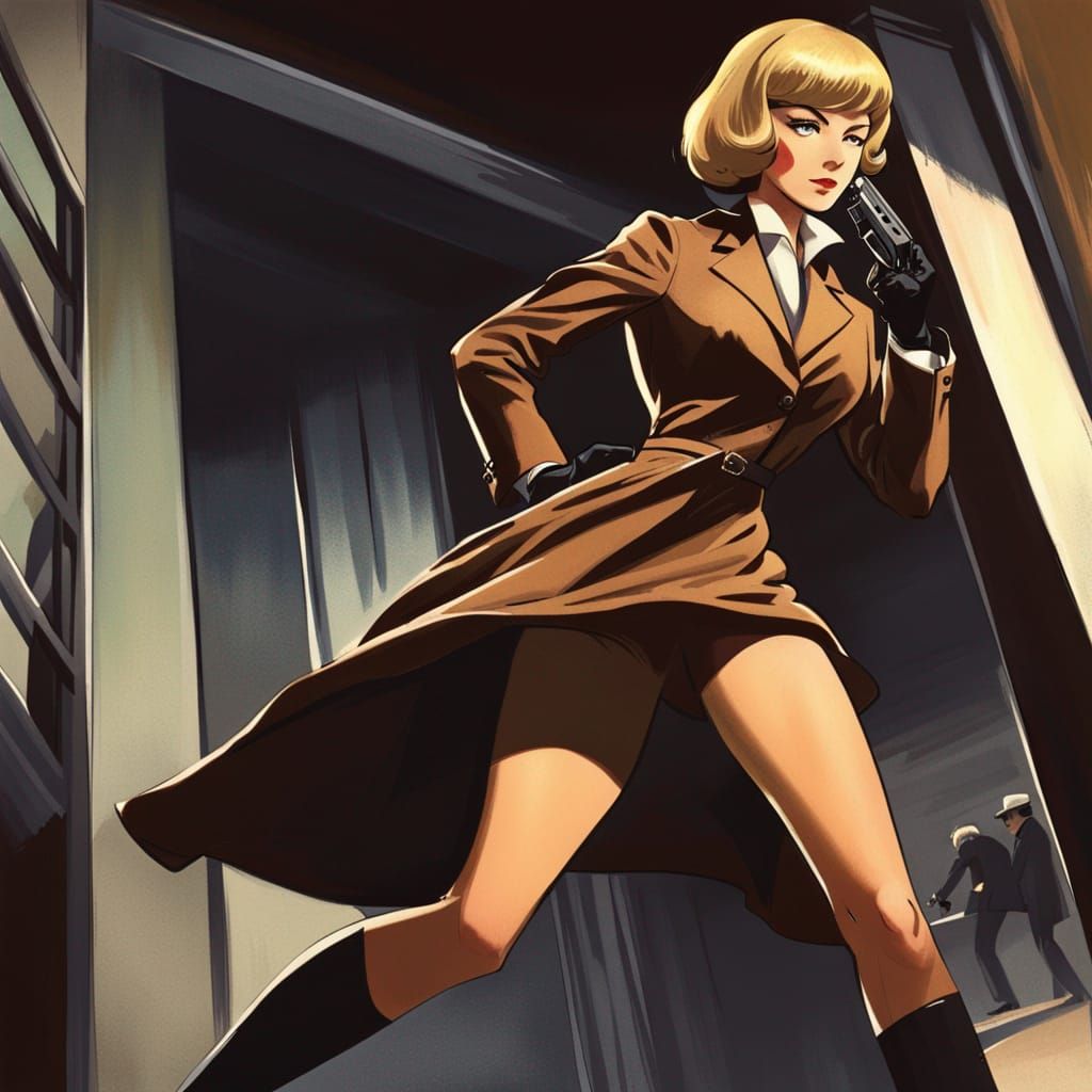 Spy and Femme Fatale in Anime Style