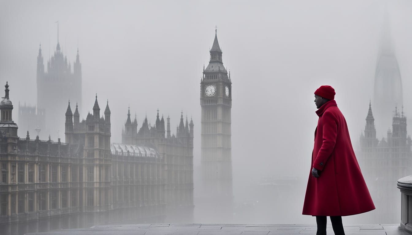 Winter's Serene Silence in Monochrome London