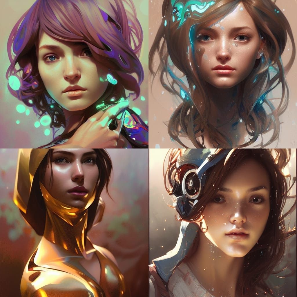 Hyperdetailed Portrait in Art Nouveau Style