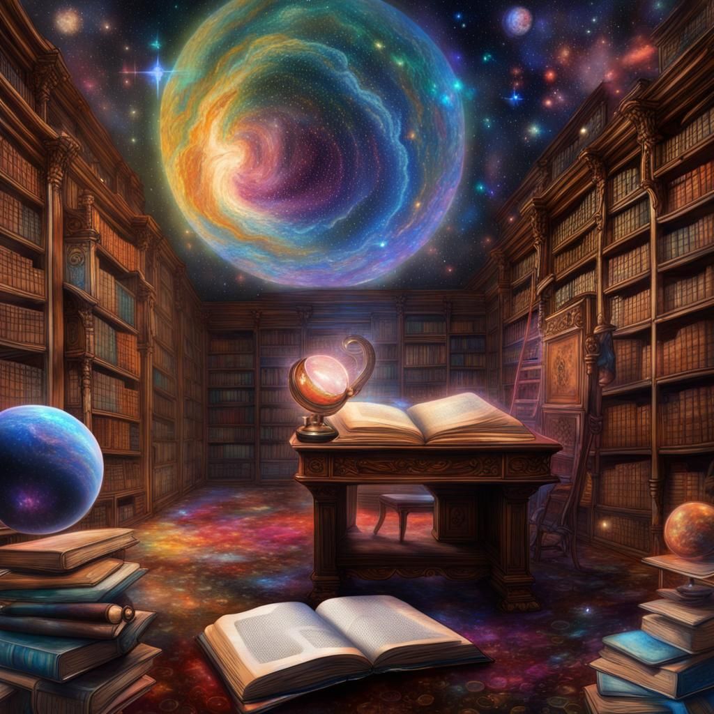 Astral Astronomy Illustration in Pablo Amaringo Style