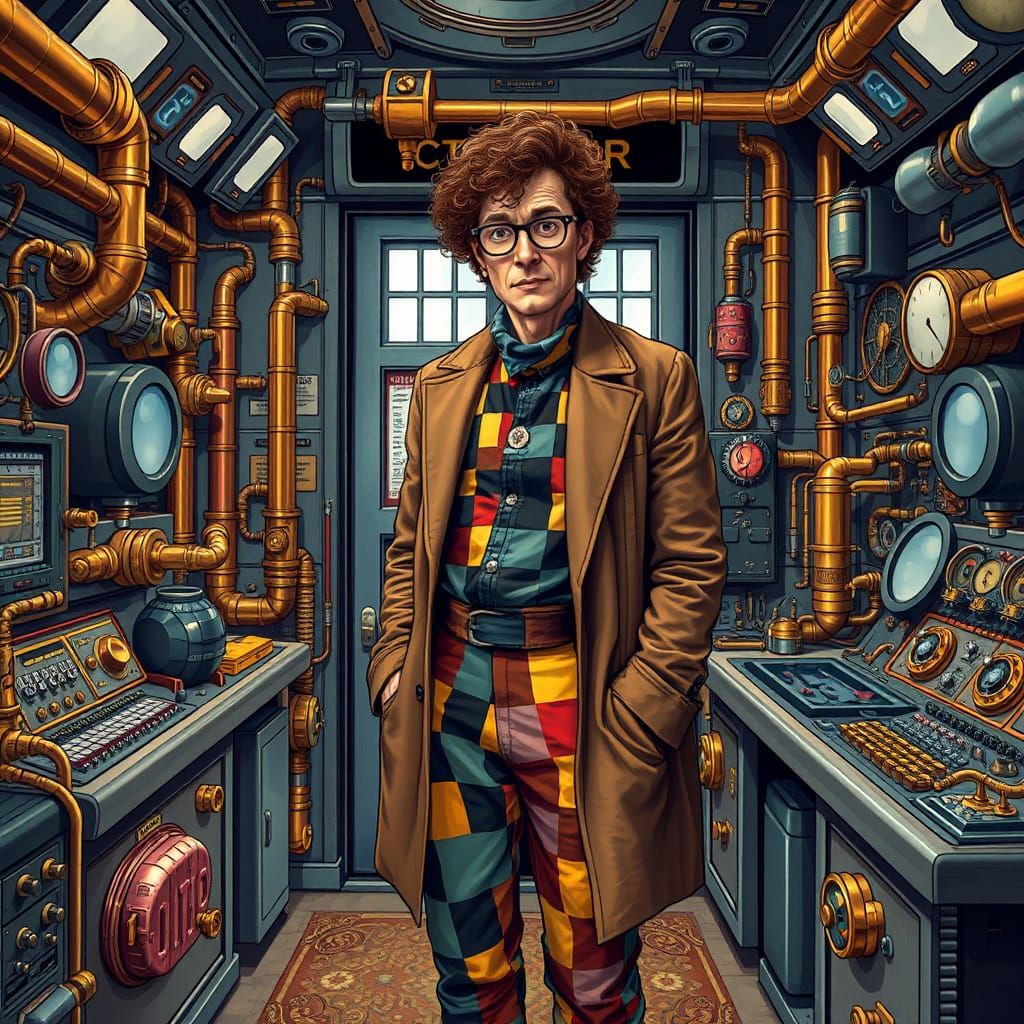 Joel Hodgson in Steampunk TARDIS Control Room