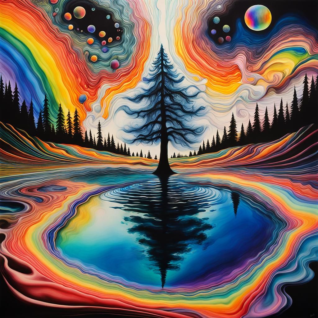 Dreamer's Lake: Colorful Non-Newtonian Fluid Art