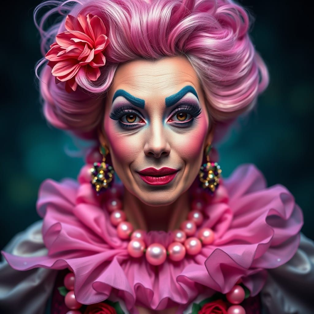 Wonderland Drag Queen Portrait in Studio Lighting