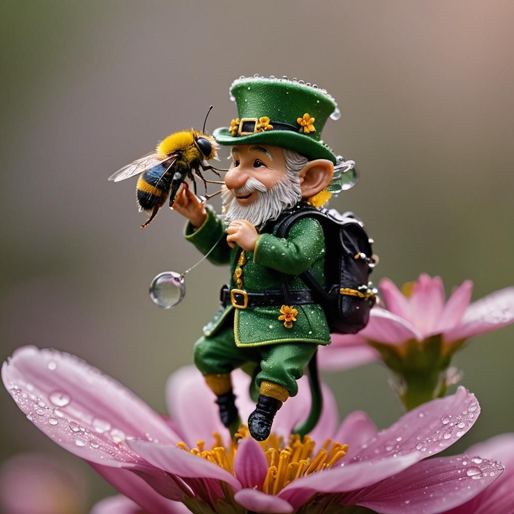 Leprechaun Pollen Collection in Macro Photography