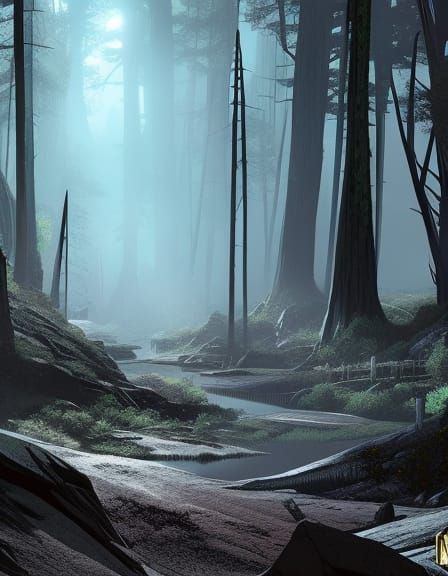 Spooky forest: a strange dark and quiet place