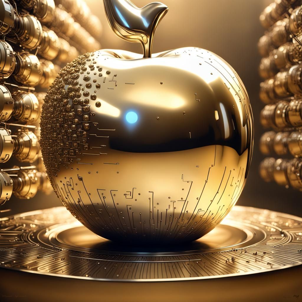Digital Golden Apple in a Wall of Machines
