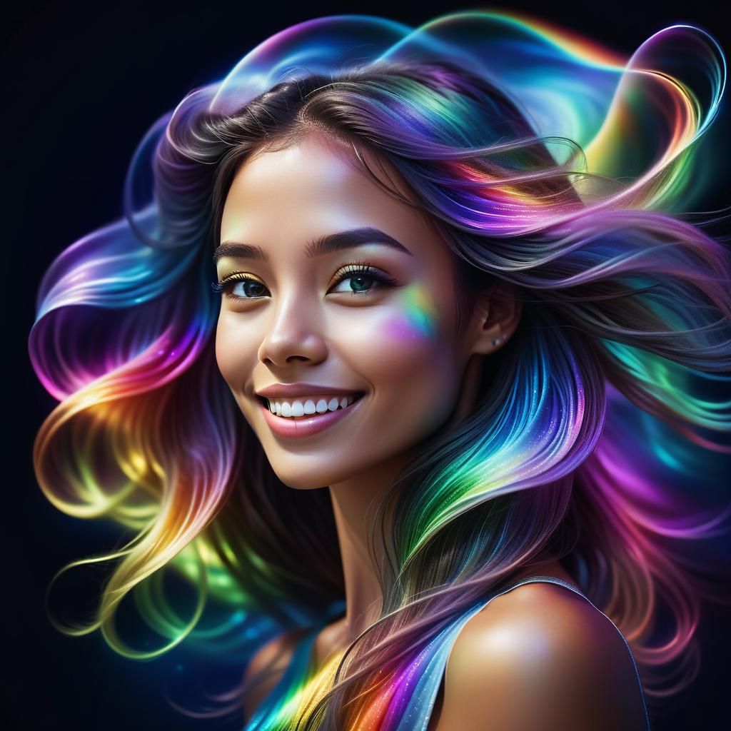 Aurora Woman Portrait in Digital Art Style