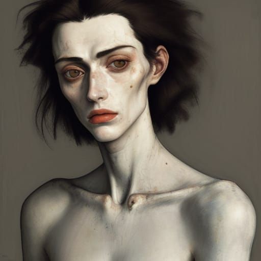 Expressionist Portrait of Unease in Stark Room