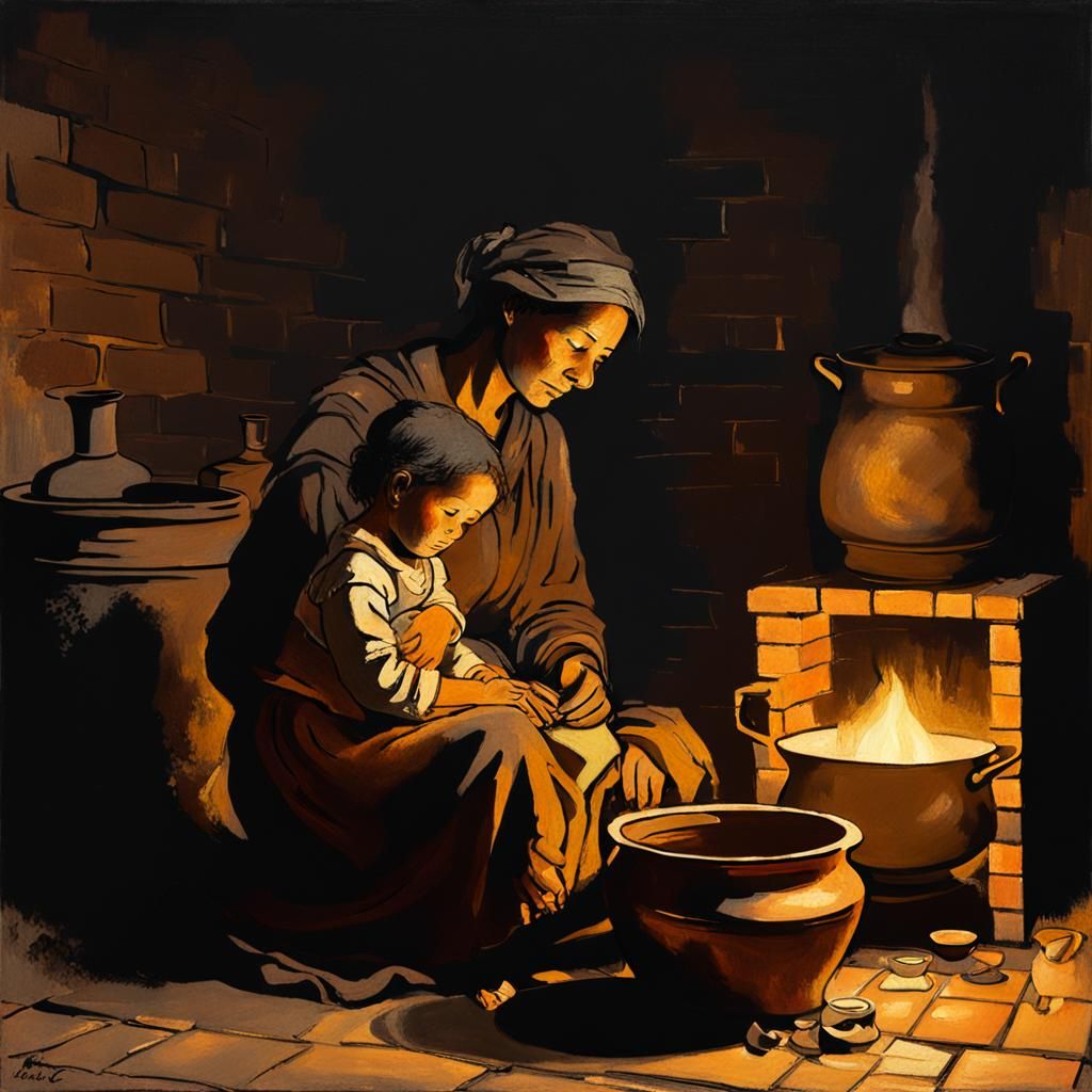 A Mother's Resilience in Earthy Tones