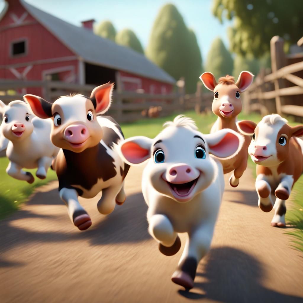 Cute farm animals