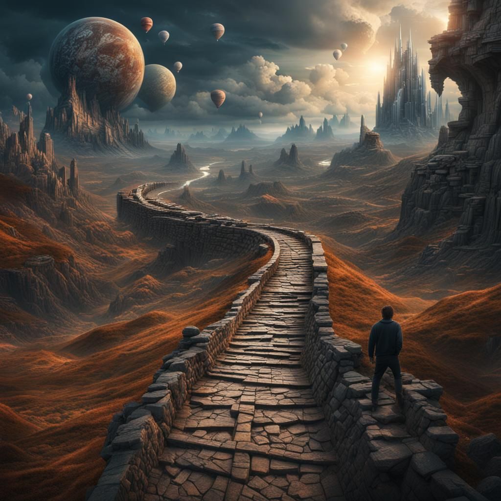 Winding Path of Time: Epic Digital Matte Painting