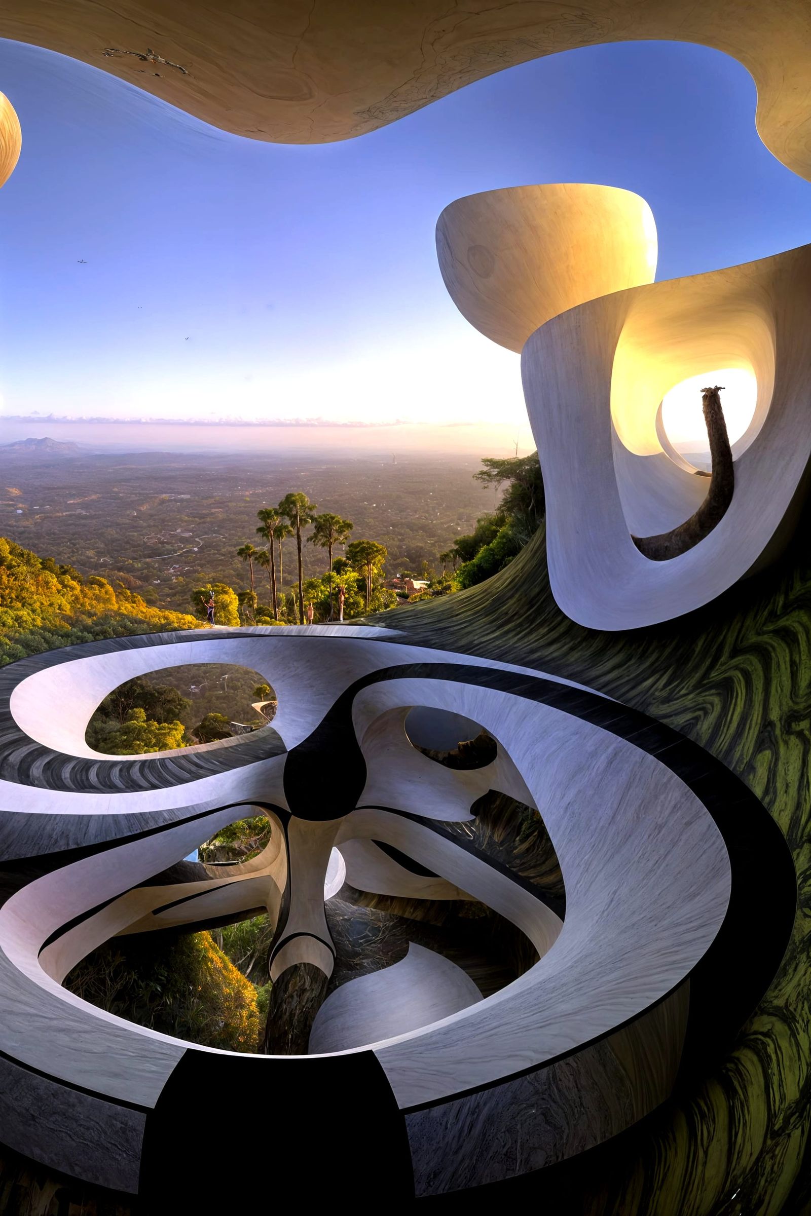 Futuristic House Interior with Optical Illusions