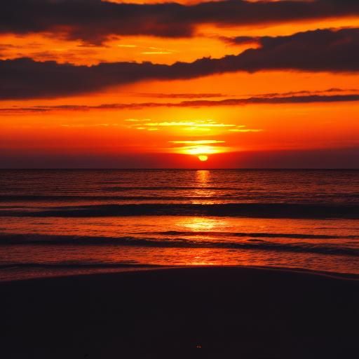 Brilliant Orange Sunset in Sharp Focus