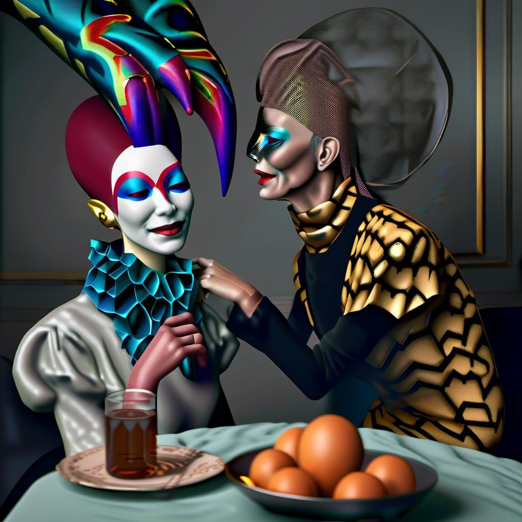 Extravagant Alien Characters in Bizarre Cosmic Dreamscape