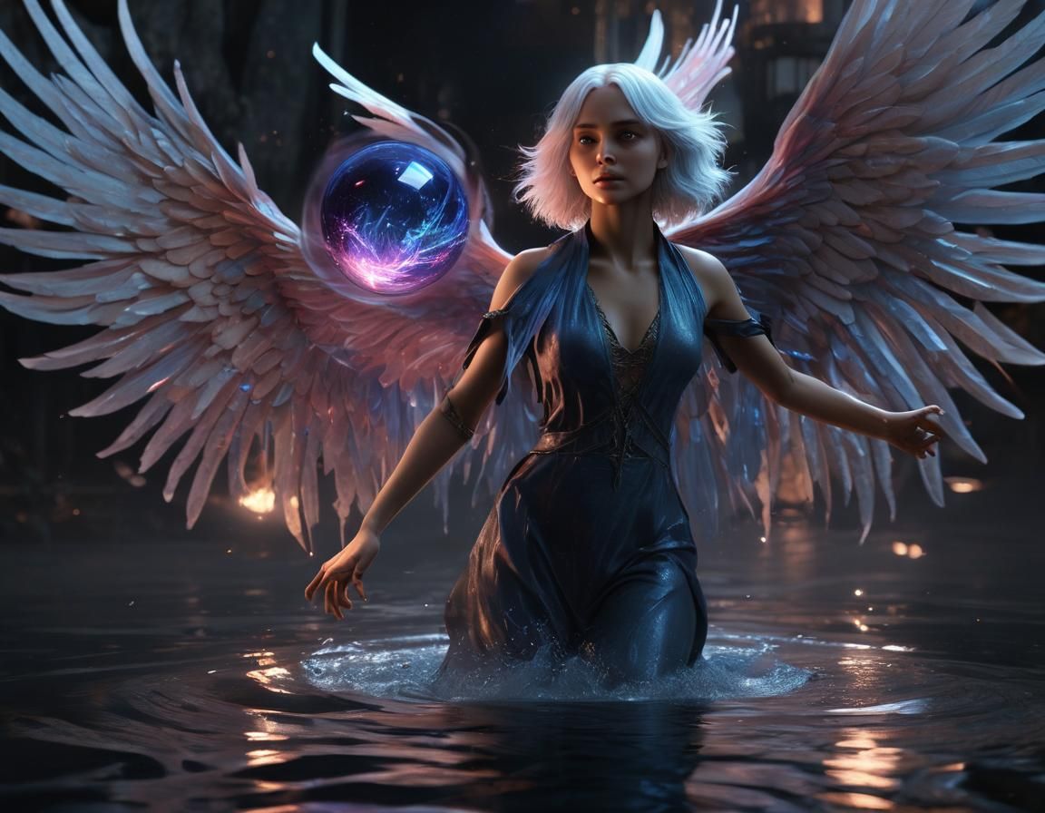 A hyperrealistic 3D render of a cinematic scene with a super...