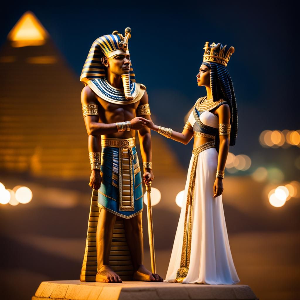 Egyptian Night Romance: Pharaoh and Princess