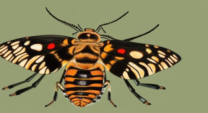 Realistic Oil Pastel Drawing of a Sepia Cicada