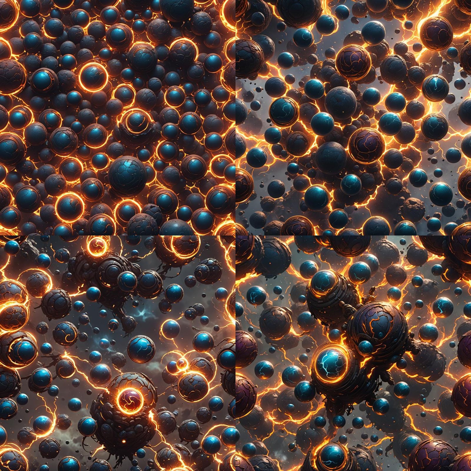 Thunder Phoenix Orbs: Fantasy Concept Art