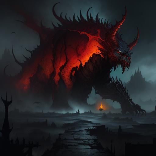 Terrifying Demon in Detailed Fantasy Art