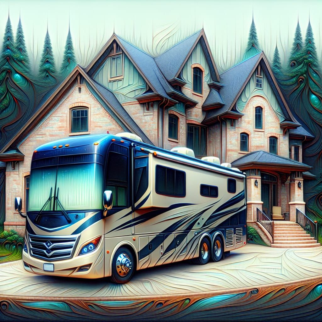 RV Home in Detailed Matte Fantasy Concept Art