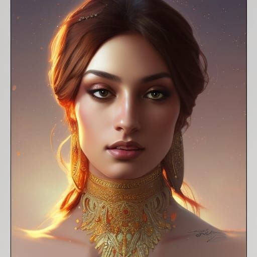 Exquisite Portrait of an Arabian Queen