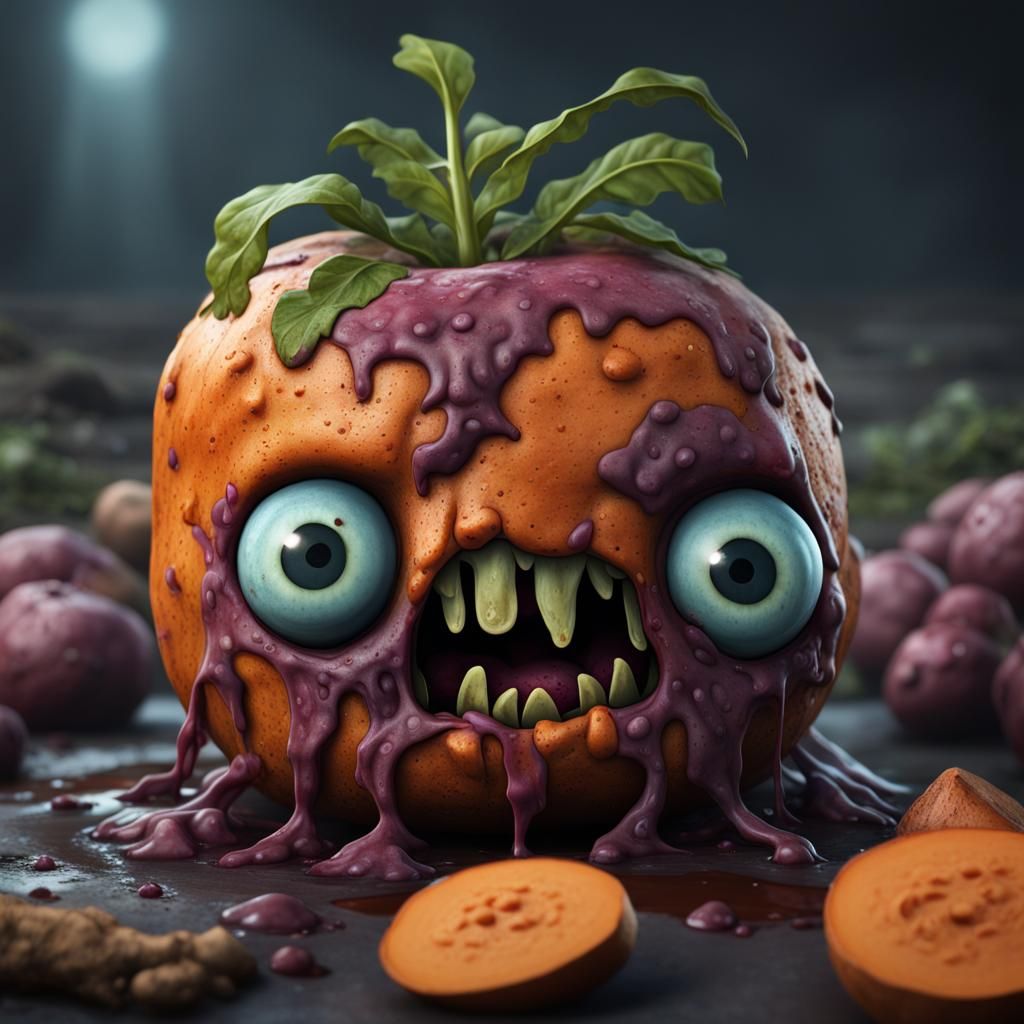 Zombie Sweet Potato: Detailed Matte Painting