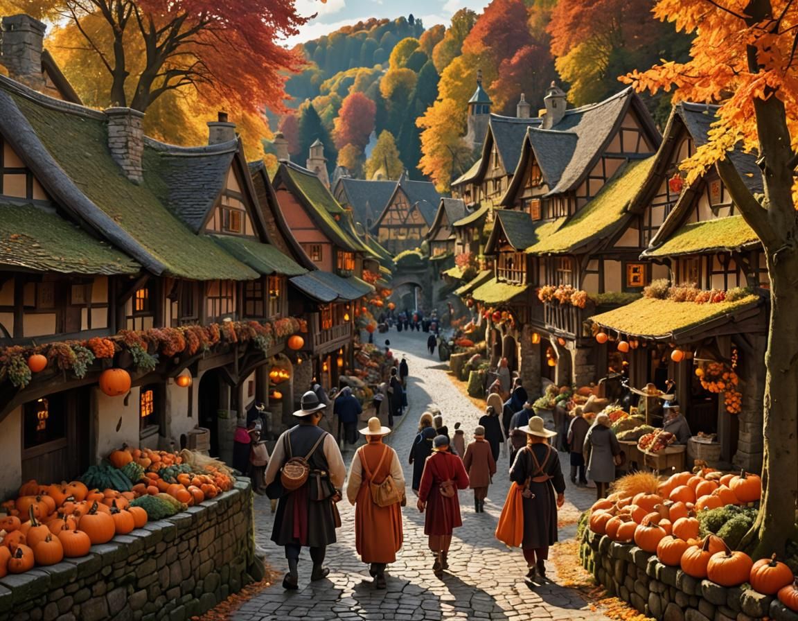 Autumn Market in a Renaissance Village