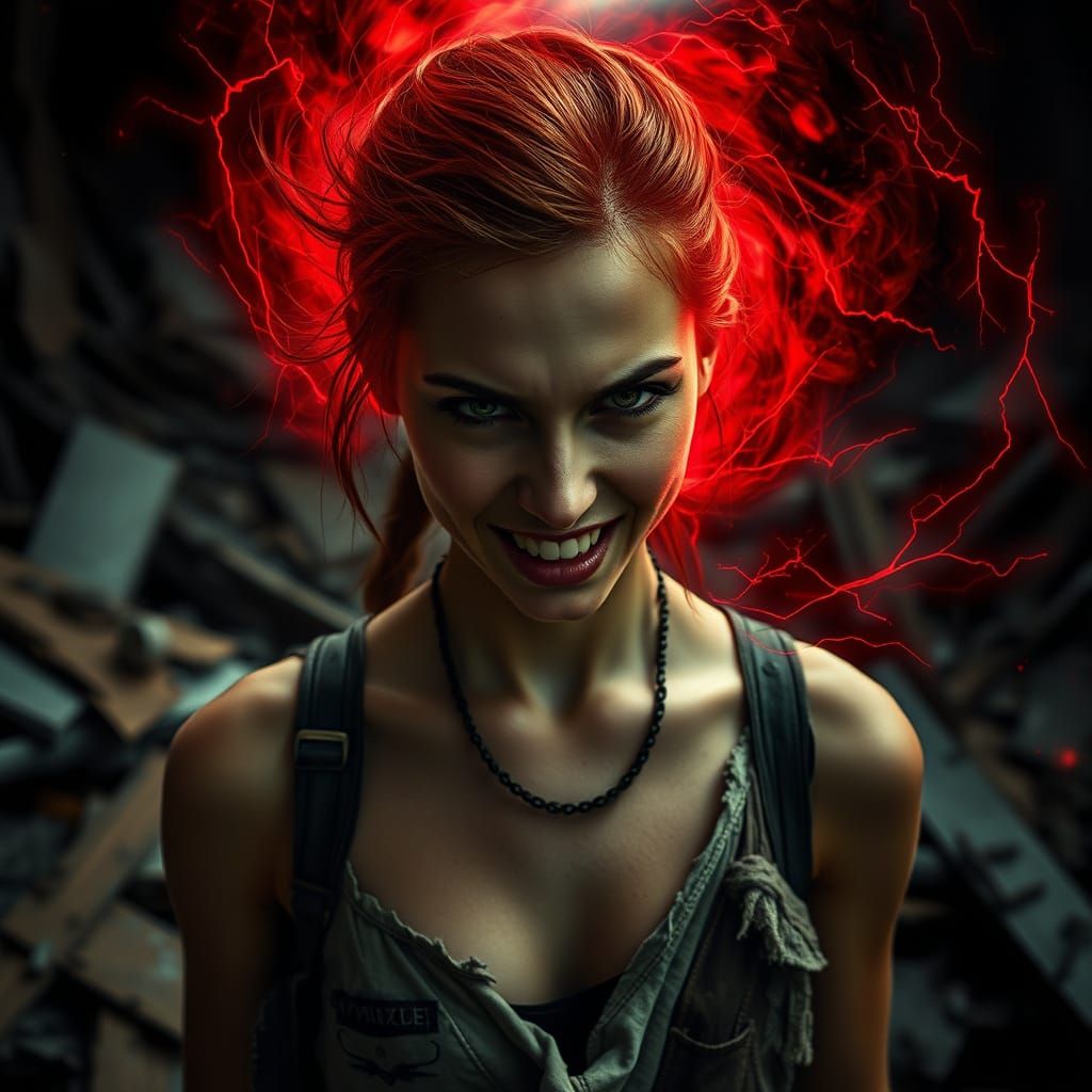 Haunted War Survivor in Tattered Rags