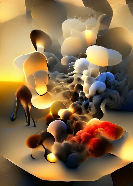 Abstract Surrealism with Volumetric Lighting