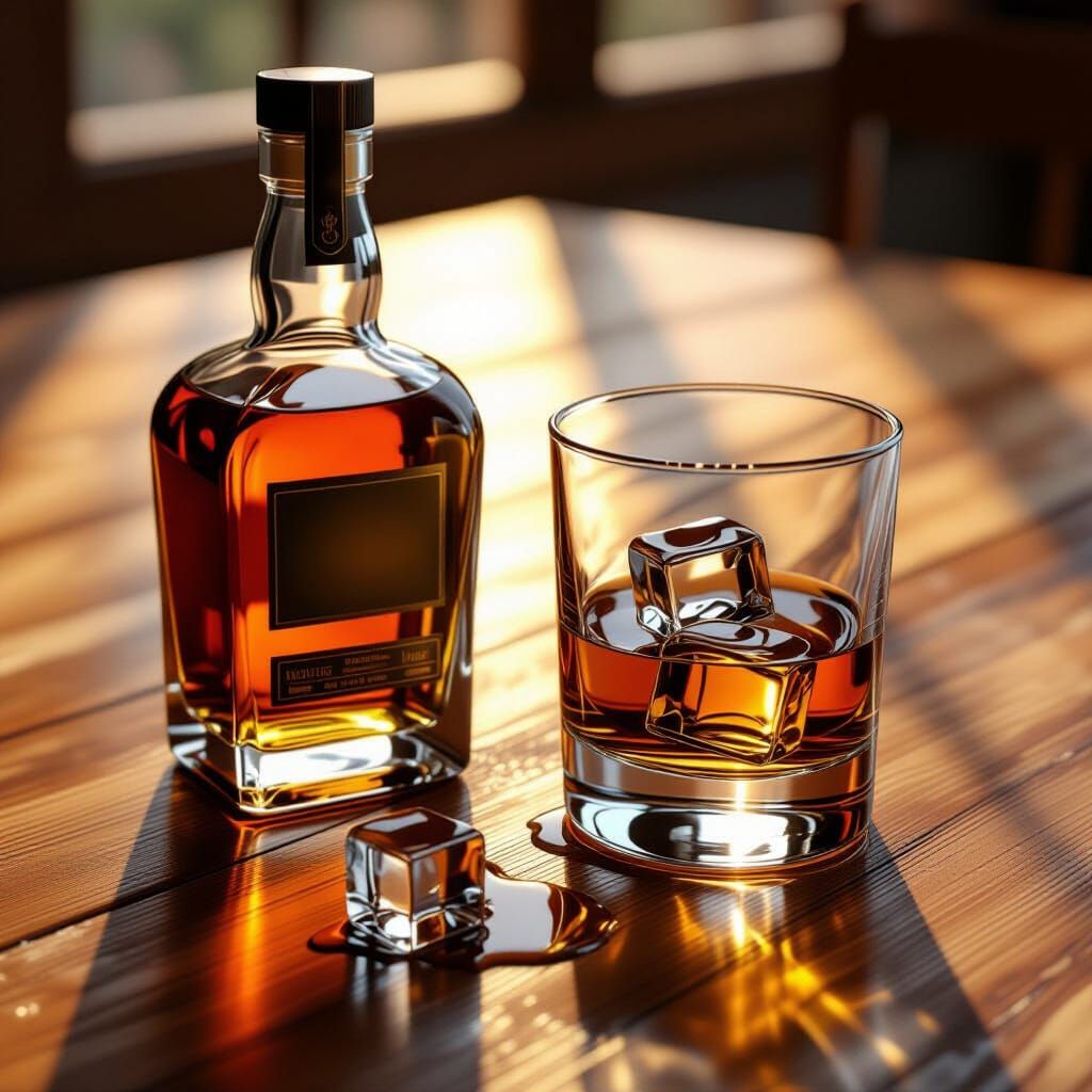 Whisky Still Life in Hyper-Realistic Digital Art