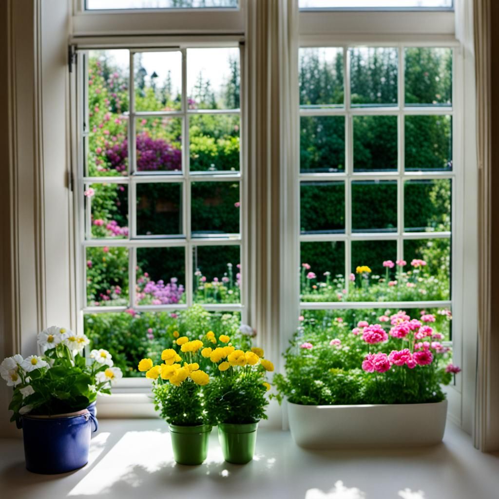 Bedroom Window View of Beautiful Garden
