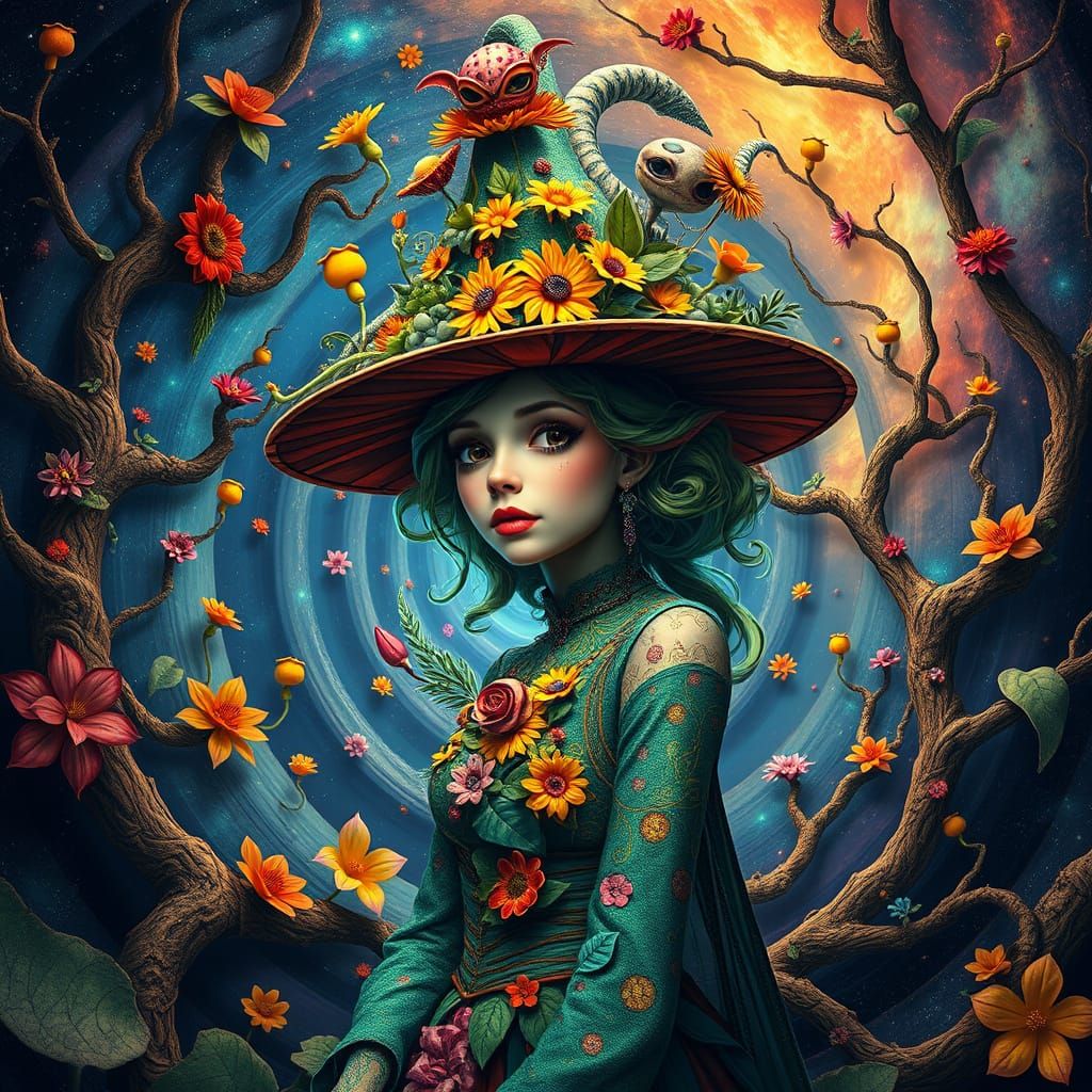 Surreal Fairy Godmother Embodies Whimsical Garden Reality