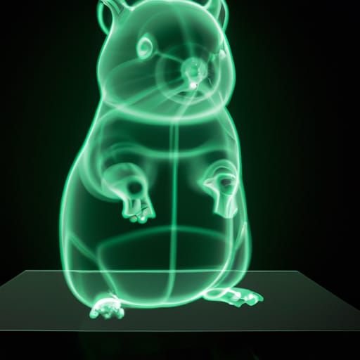Wireframe 3D Quokka Hologram: Artstation Style